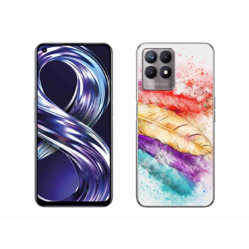 Zselés borító mmCase mobilhoz Realme 8i - színes tollak