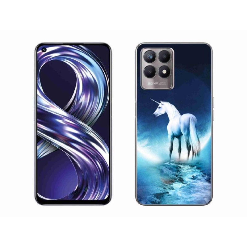 Zselés borítás mmCase a Realme 8i készülékhez - fehér egyszarvú