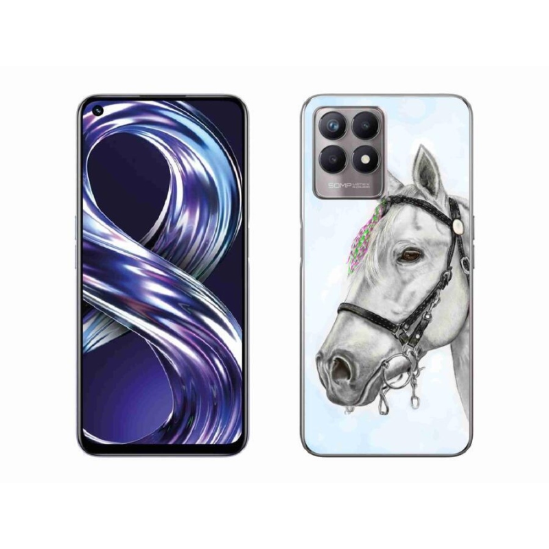 Zselés tok mmCase a Realme 8i készülékhez - fehér ló 1