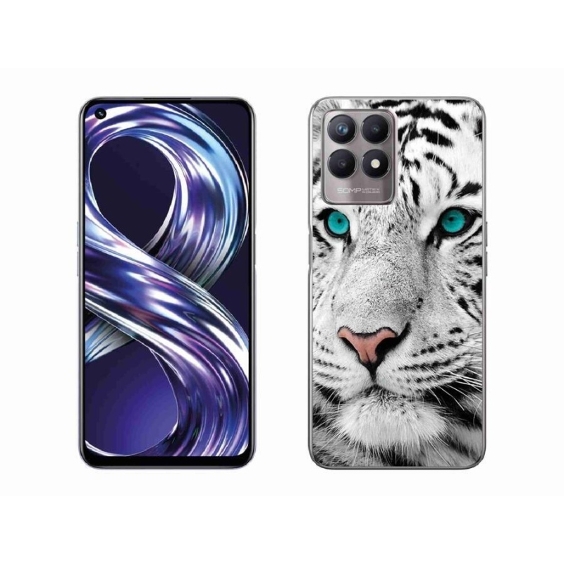 Zselés borítás mmCase a Realme 8i készülékhez - fehér tigris