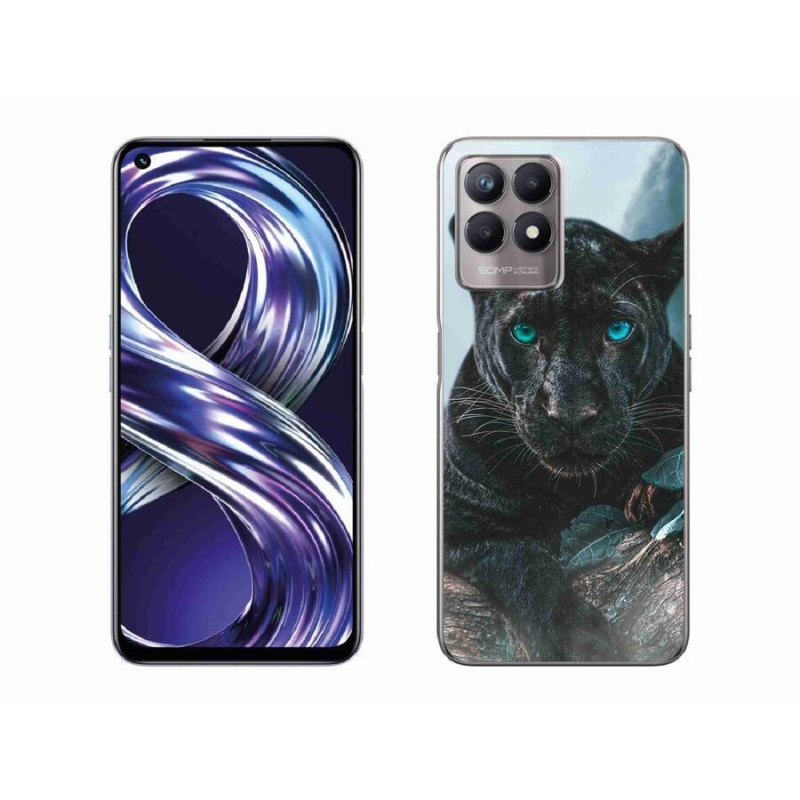 Gél borítás mmCase a Realme 8i készülékhez - fekete párduc