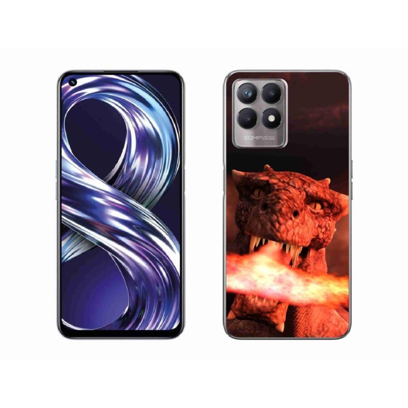 Zselés borítás mmCase mobilhoz Realme 8i - sárkány