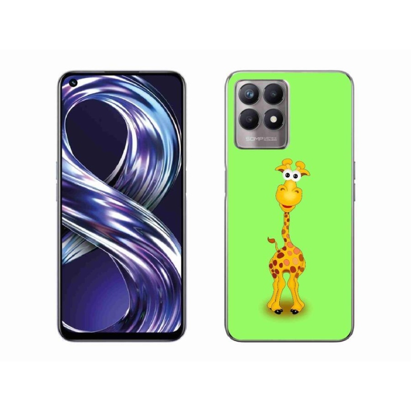 Zselés borító mmCase mobilhoz Realme 8i - rajzfilm zsiráf