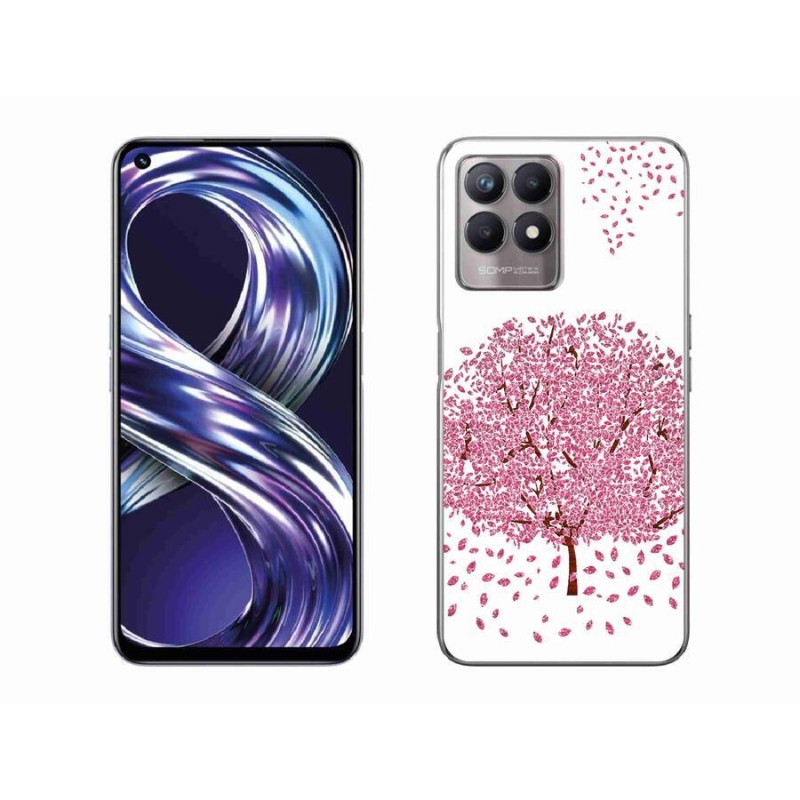 Zselés borító mmCase mobilhoz Realme 8i - rajzfilmfa levelekkel