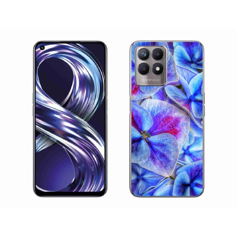 Zselés tok mmCase a Realme 8i készülékhez - kék virágok 1