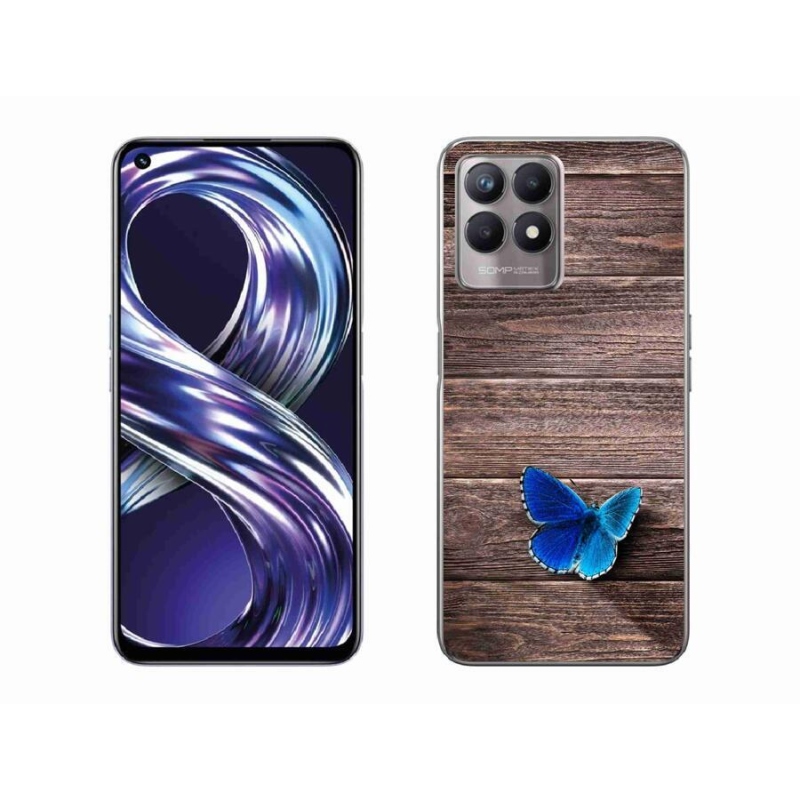 Zselés borítás mmCase a Realme 8i készülékhez - kék pillangó 1