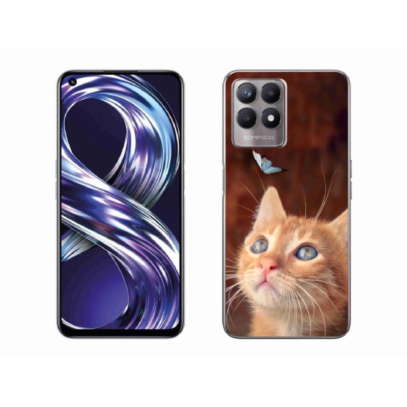 Gél borítás mmCase a Realme 8i készülékhez - pillangó és cica