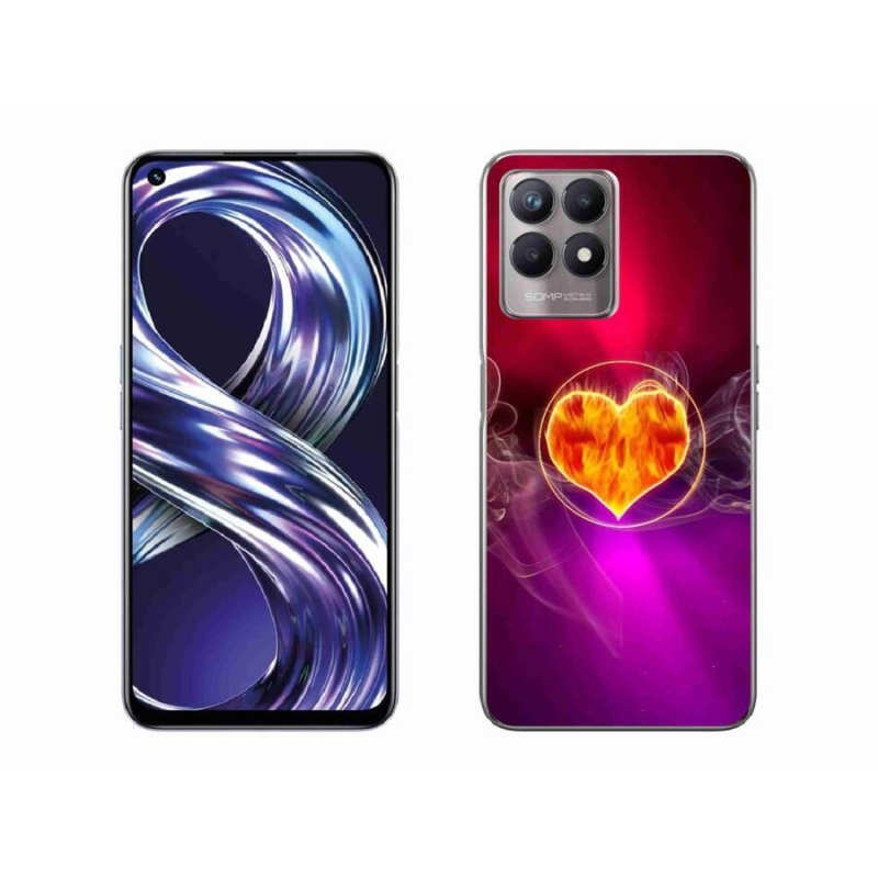 Gél borítás mmCase mobilhoz Realme 8i - tüzes szív