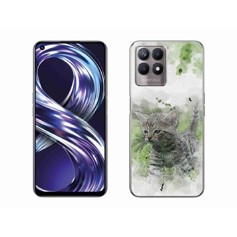 Gél borító mmCase mobilhoz Realme 8i - aranyos cica 1