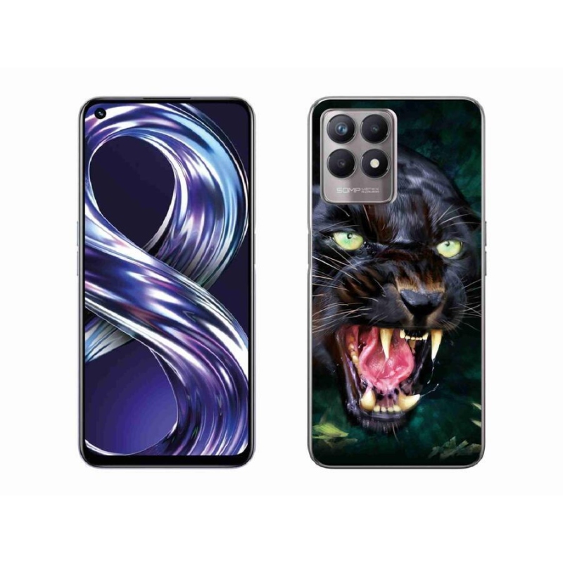 Gél borítás mmCase a Realme 8i készülékhez - dühös fekete párduc