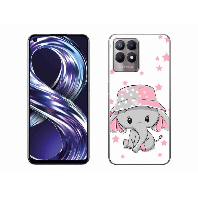 Zselés borítás mmCase a Realme 8i készülékhez - rózsaszín elefánt