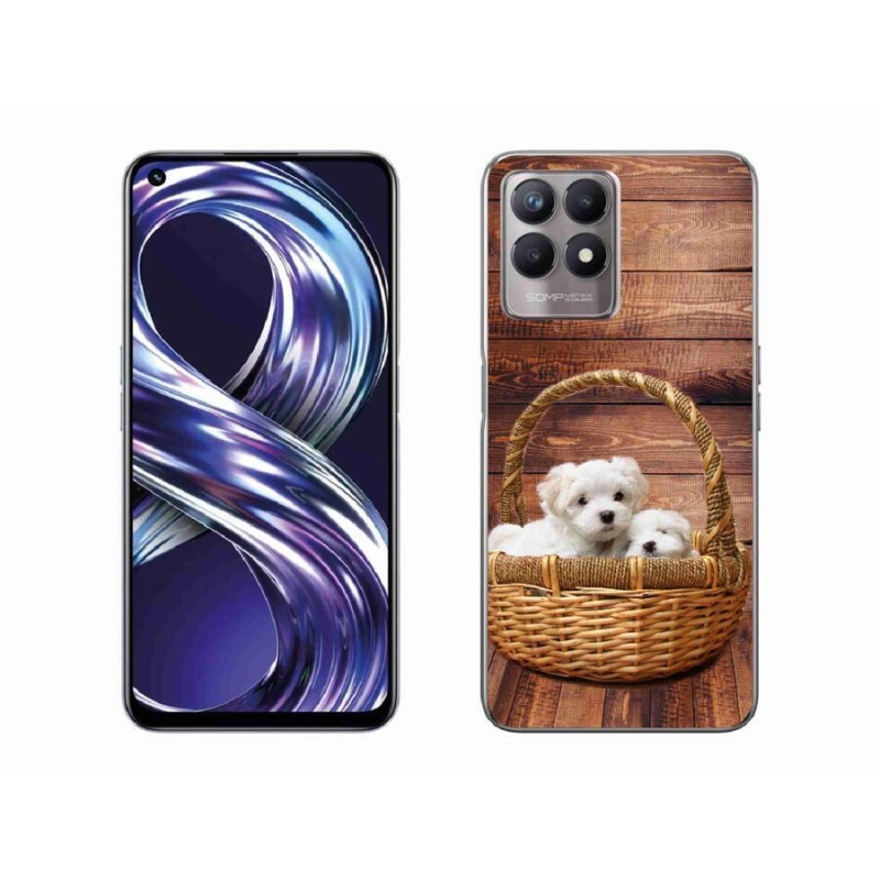 Zselés borítás mmCase mobilhoz Realme 8i - kölyökkutyák