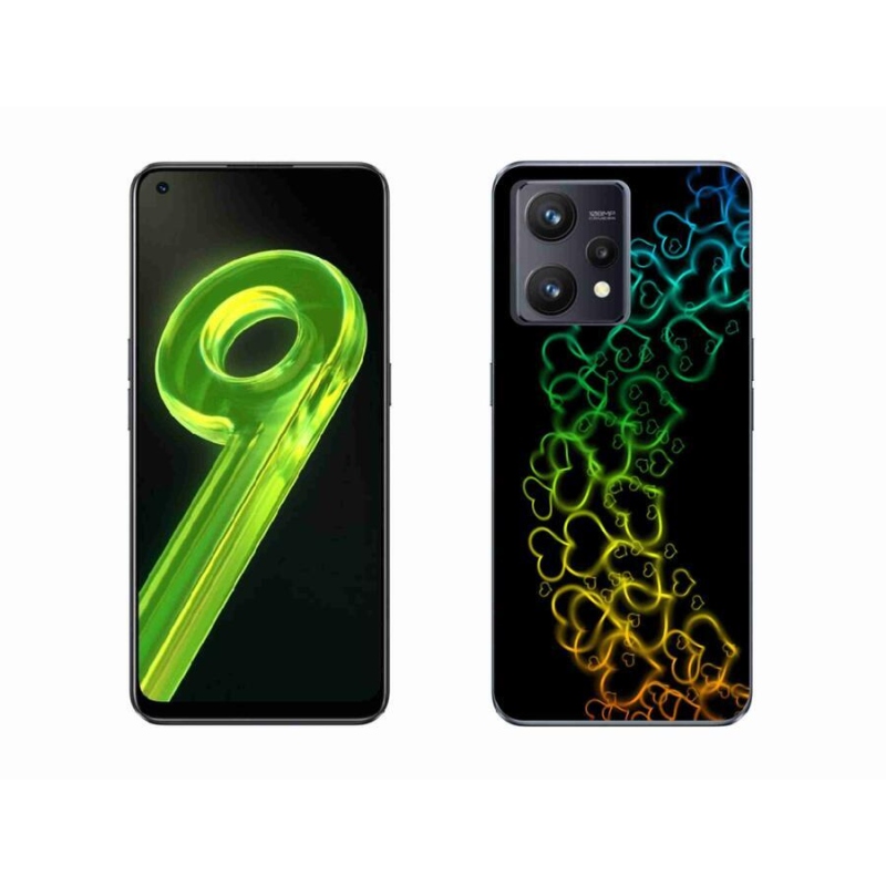 Gél borító mmCase a Realme 9 4G készülékhez - színes szívek