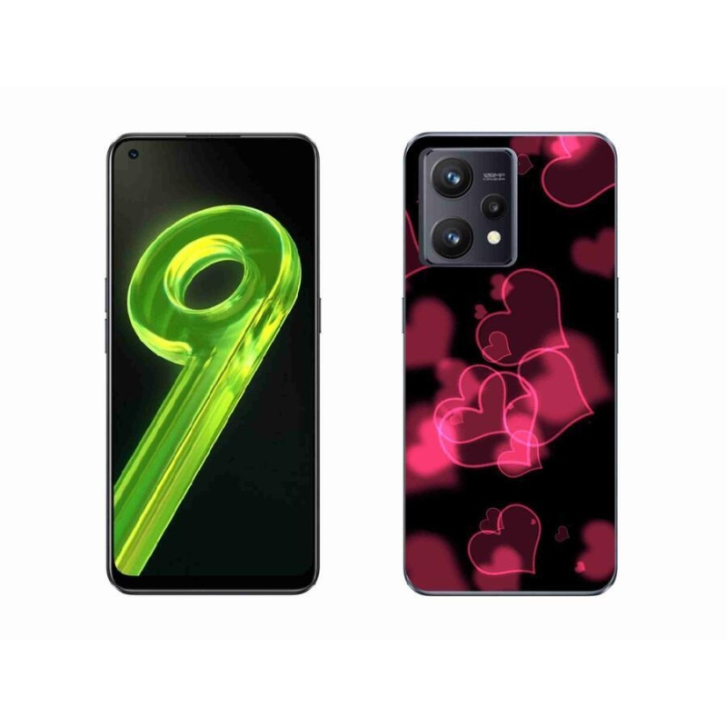 Gél borítás mmCase a Realme 9 4G készülékhez - piros szívek