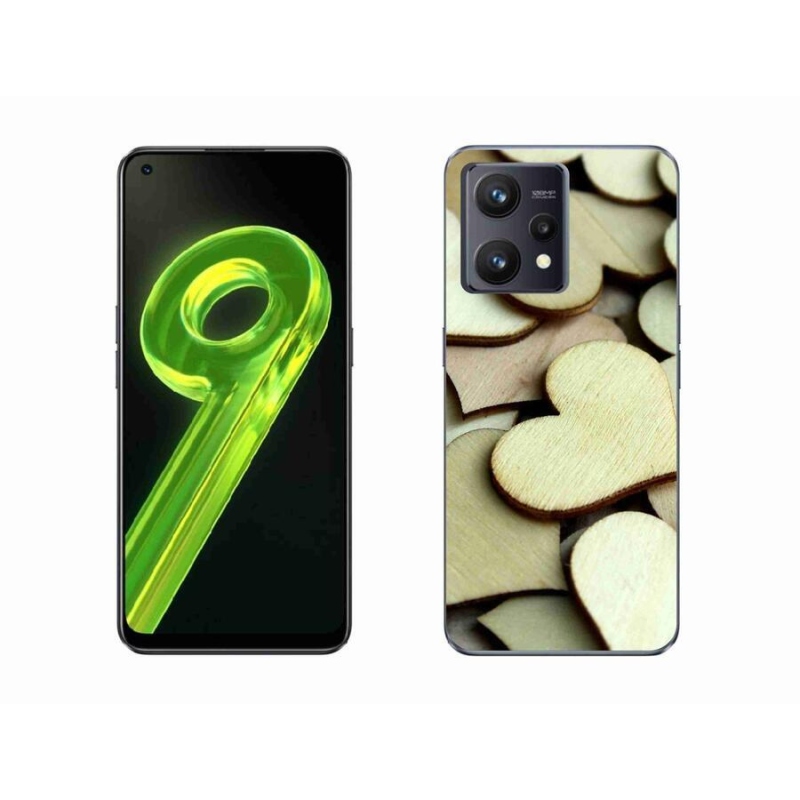 Gél borítás mmCase a Realme 9 4G készülékhez - fából készült szívek