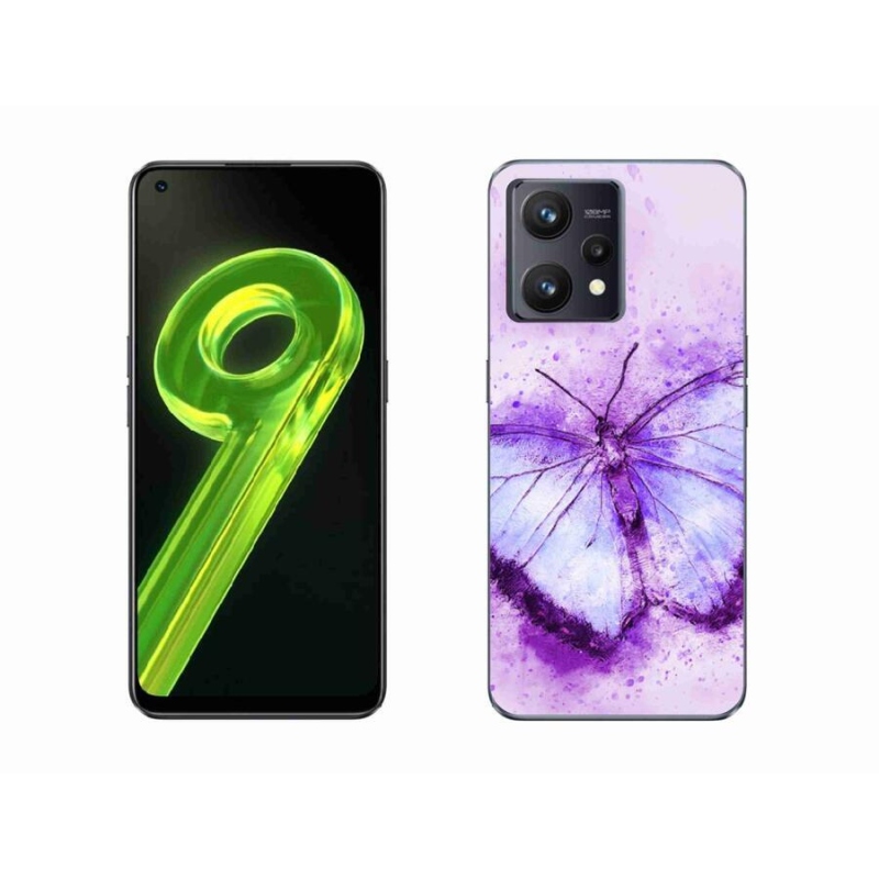 Gél borítás mmCase a Realme 9 4G készülékhez - lila pillangó