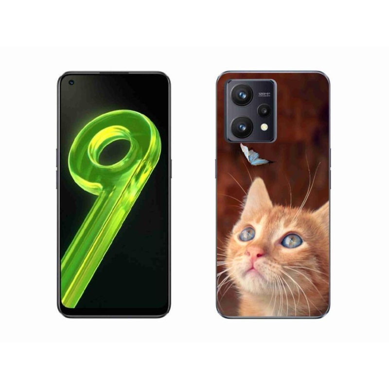 Gél borítás mmCase a Realme 9 4G készülékhez - pillangó és cica