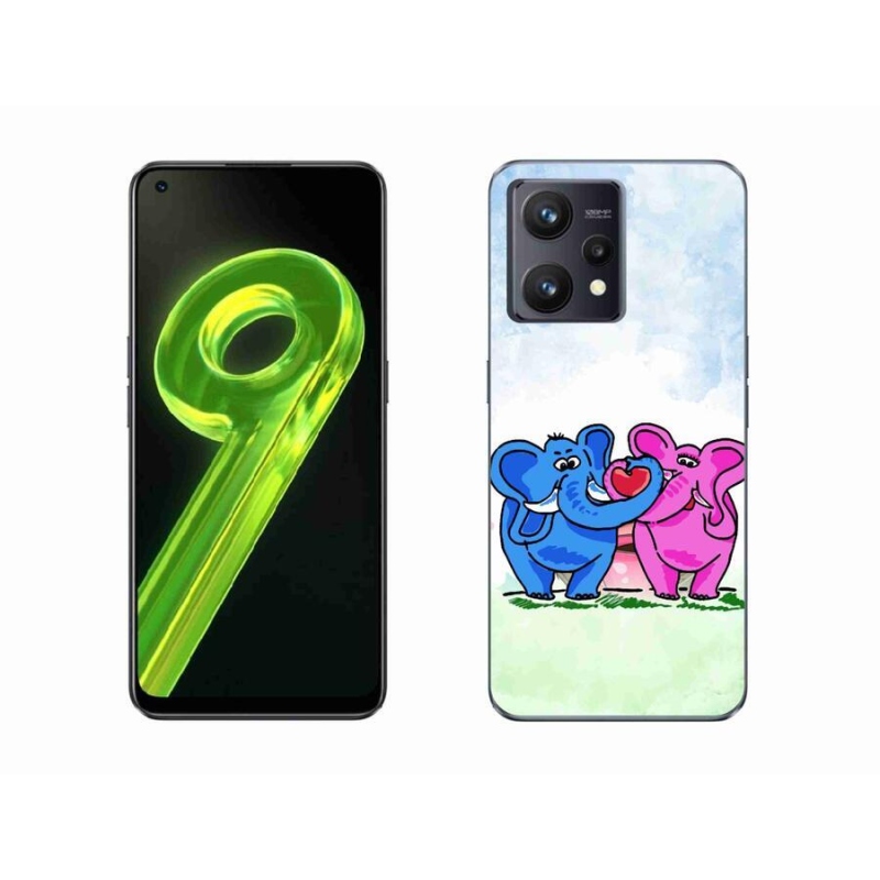 Gél borító mmCase mobilhoz Realme 9 4G - szerelmes elefántok
