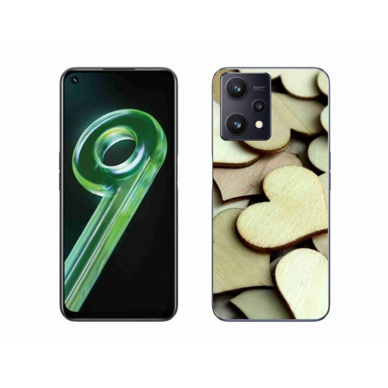 Gél borítás mmCase a Realme 9 5G készülékhez - fából készült szívek
