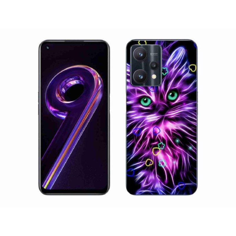 Gél borítás mmCase a Realme 9 Pro 5G számára - absztrakt macska