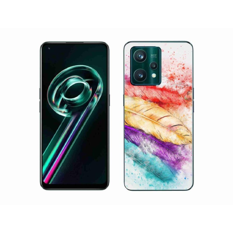 Zselés borítás mmCase a Realme 9 Pro+ 5G készülékhez - színes tollakkal