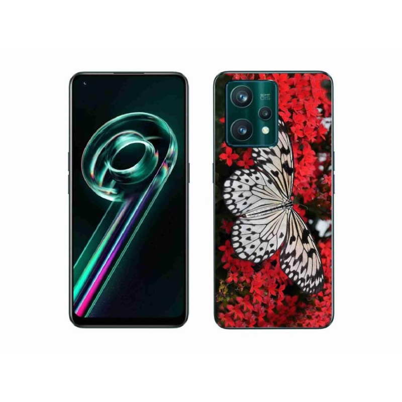 Zselés borítás mmCase a Realme 9 Pro+ 5G készülékhez - fekete-fehér pillangó 1