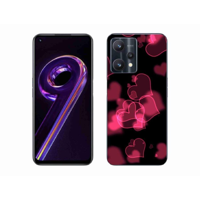 Gél borítás mmCase a Realme 9 Pro 5G készülékhez - piros szívek