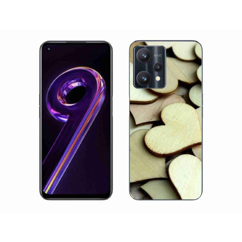 Gél borítás mmCase a Realme 9 Pro 5G készülékhez - fából készült szívek