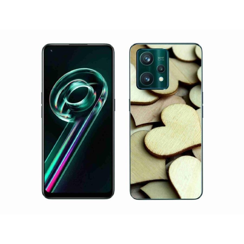 Gél borítás mmCase a Realme 9 Pro+ 5G készülékhez - fából készült szívek