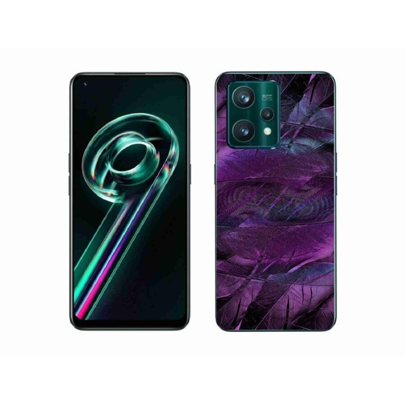 Zselés borítás mmCase a Realme 9 Pro+ 5G készülékhez - lila tollak