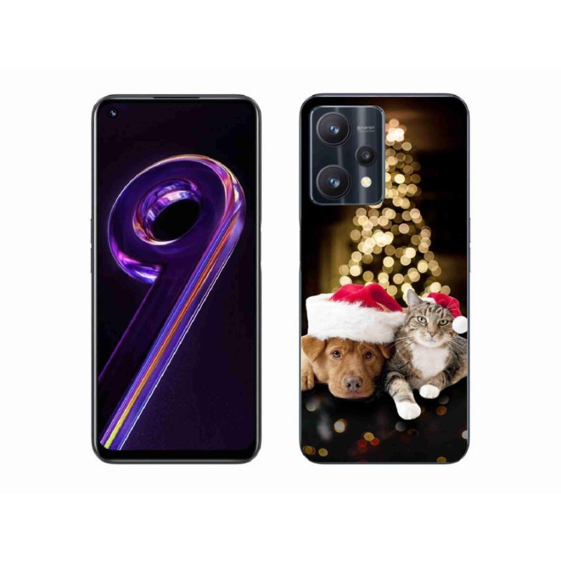 Gél borítás mmCase a Realme 9 Pro 5G készülékhez - Karácsonyi kutya és macska