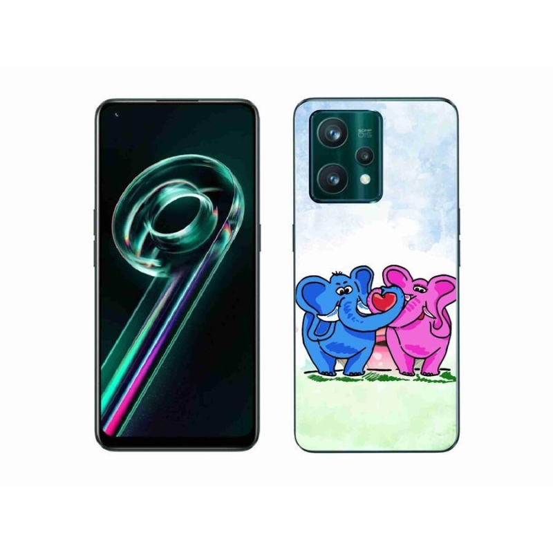 Gél borítás mmCase a Realme 9 Pro+ 5G készülékhez - szerelmes elefántok
