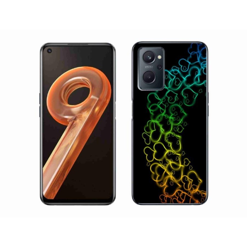 Zselés borító mmCase mobilhoz Realme 9i - színes szívek