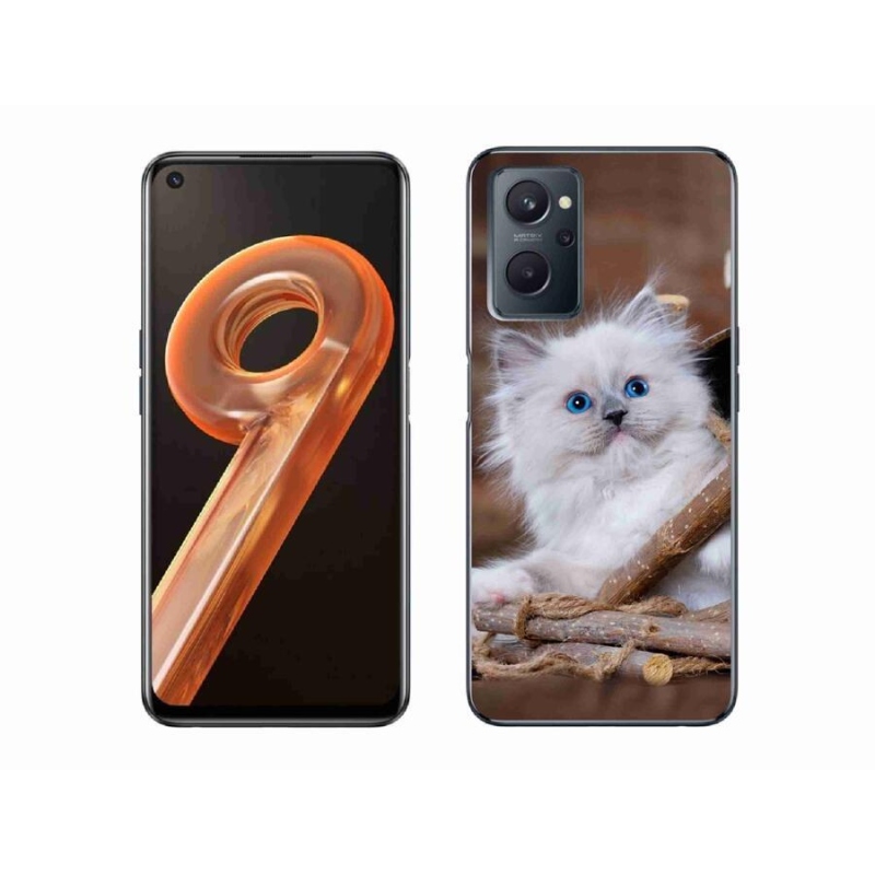 Gél borítás mmCase a Realme 9i készülékhez - fehér cica