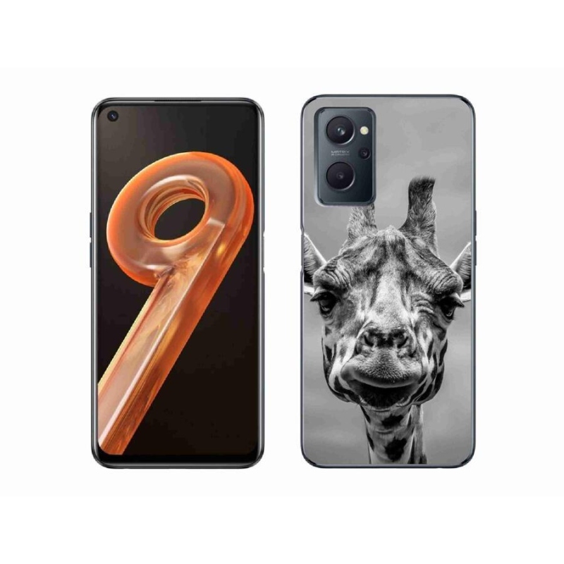 Zselés borítás mmCase a Realme 9i készülékhez - fekete-fehér zsiráf