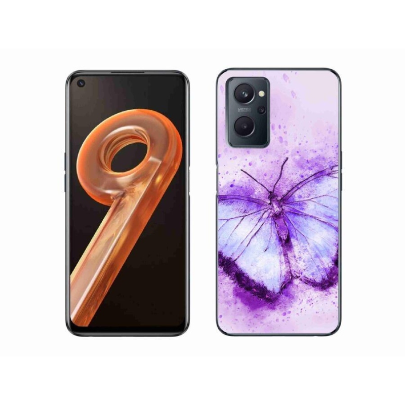 Zselés borító mmCase mobilhoz Realme 9i - lila pillangó