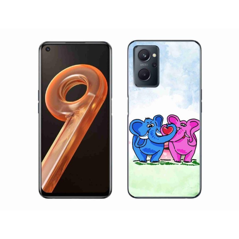 Gél borító mmCase mobilhoz Realme 9i - szerelmes elefántok
