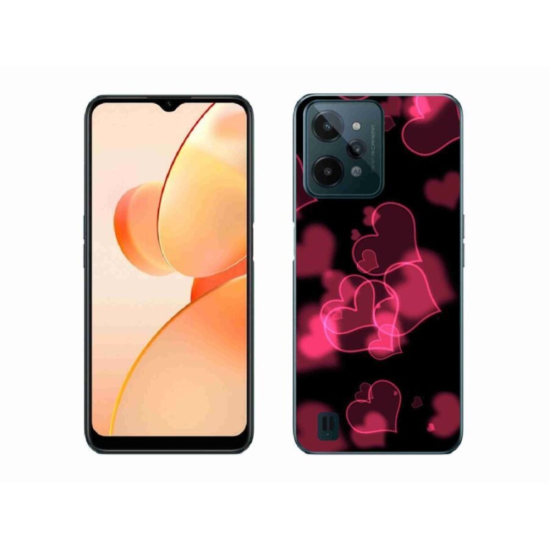 Zselés borító mmCase mobilhoz Realme C31 - piros szívek