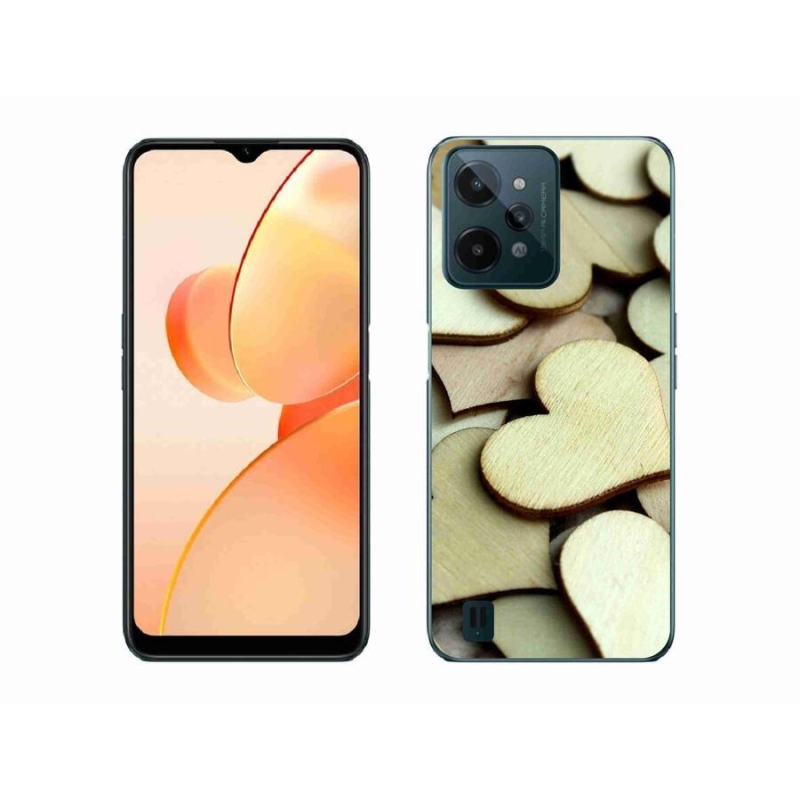 Gél borító mmCase mobilhoz Realme C31 - fából készült szívek