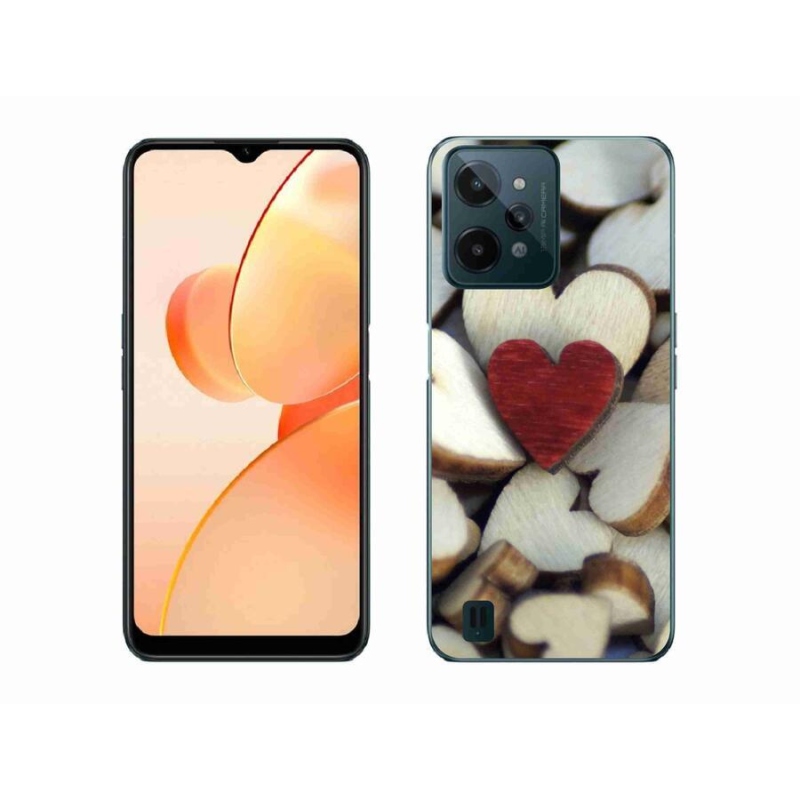 Gél borítás mmCase mobilhoz Realme C31 - gravírozott piros szív
