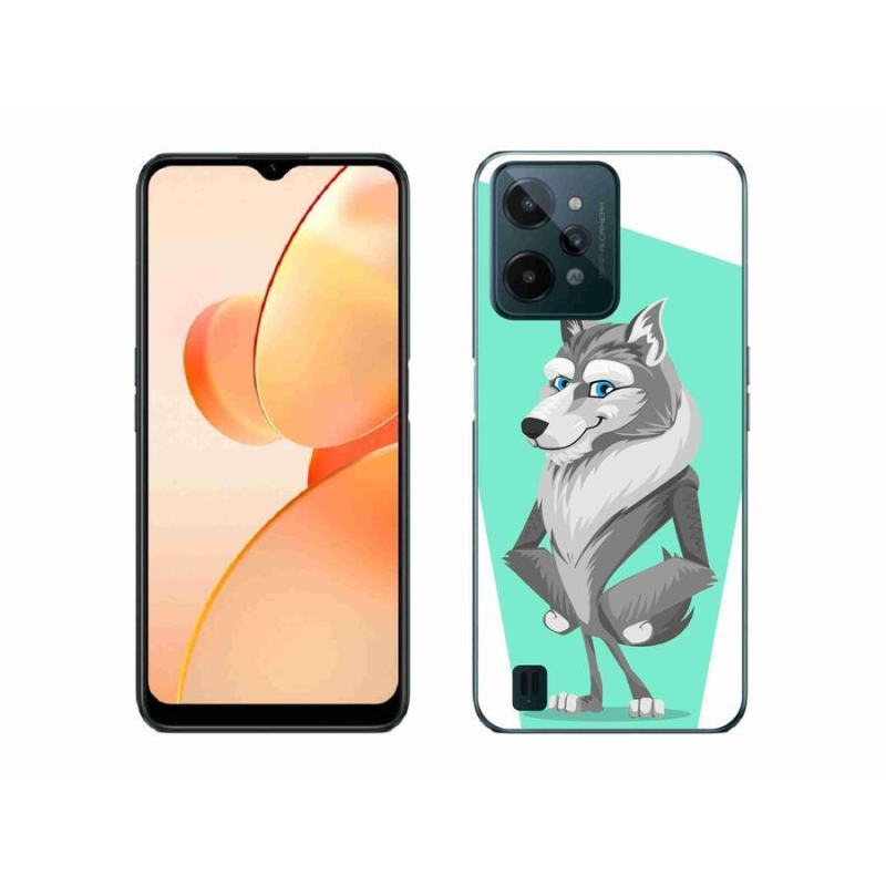 Gél borító mmCase mobilhoz Realme C31 - rajzfilm farkas
