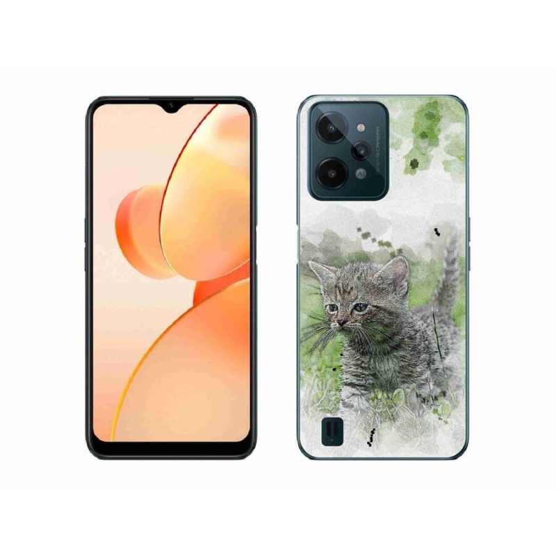 Gél borító mmCase mobilhoz Realme C31 - aranyos cica 1