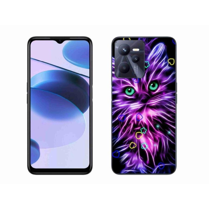 Zselés borító mmCase mobilhoz Realme C35 - absztrakt macska