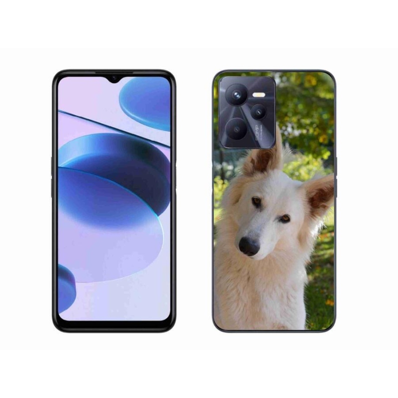 Gél borító mmCase mobilhoz Realme C35 - fehér Svájci juhász 1