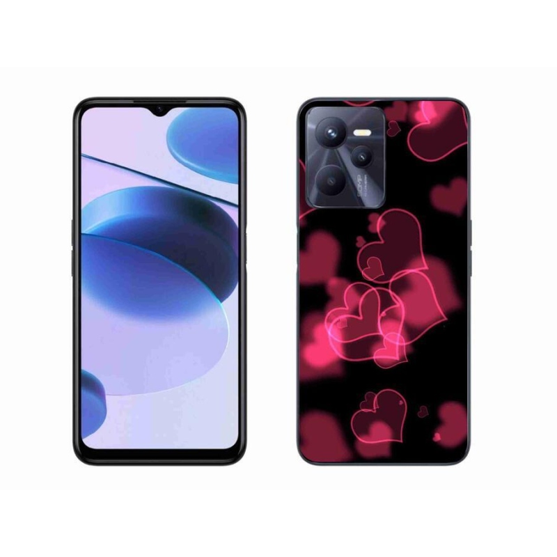 Zselés borító mmCase a Realme C35 készülékhez - piros szívek
