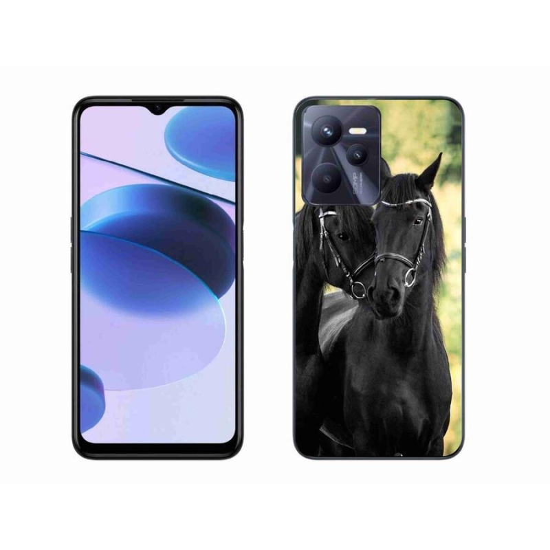 Gél borítás mmCase a Realme C35 készülékhez - két fekete ló