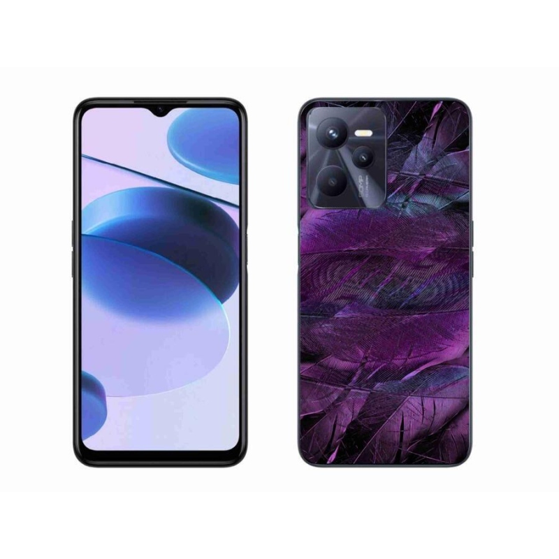 Zselés borítás mmCase a Realme C35 készülékhez - lila tollak