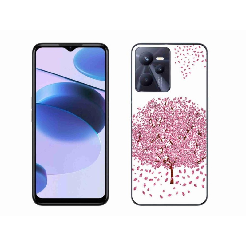 Zselés borító mmCase mobilhoz Realme C35 - rajzfilmfa levelekkel