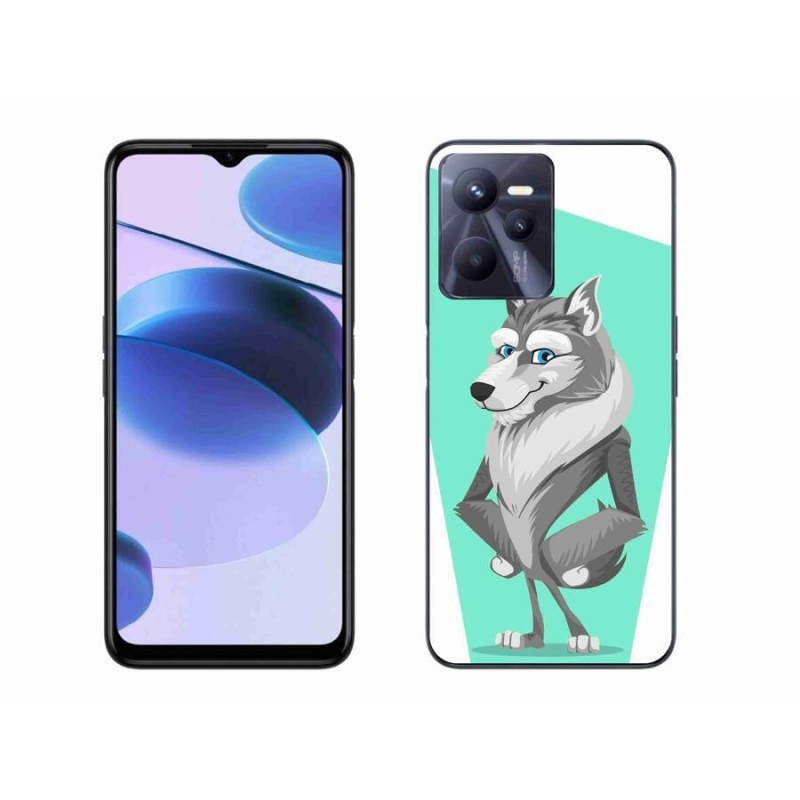 Gél borító mmCase mobilhoz Realme C35 - rajzfilm farkas