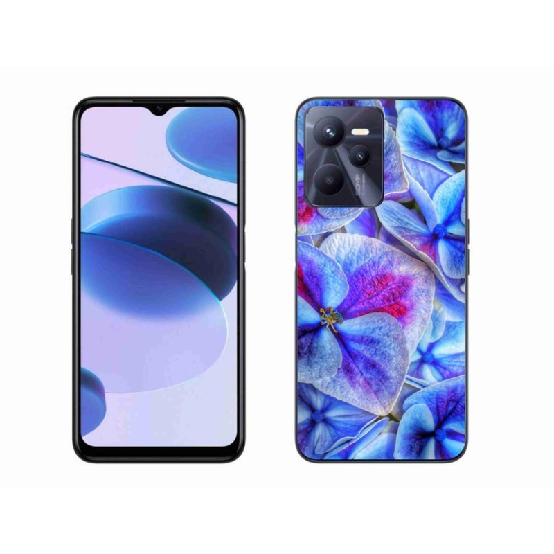 Zselés borító mmCase mobilhoz Realme C35 - kék virágok 1